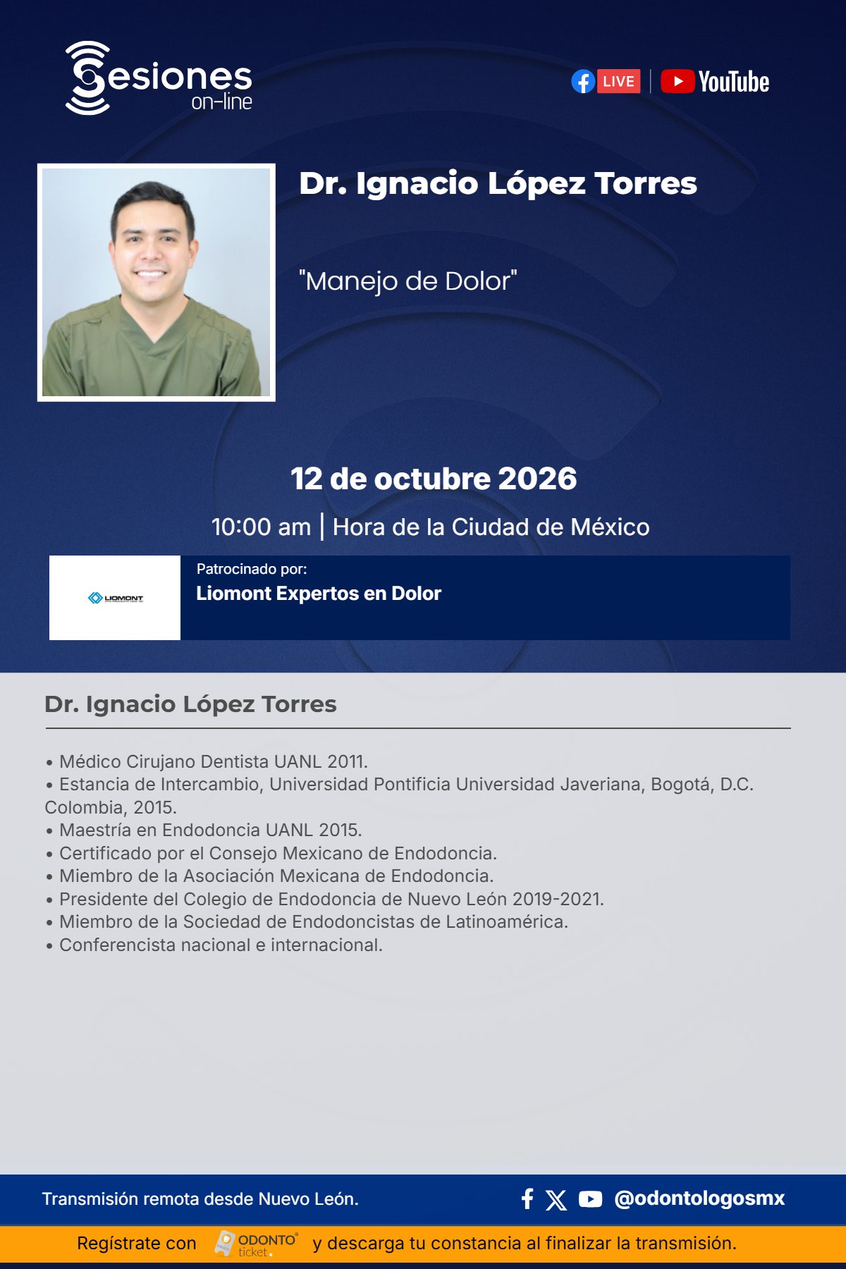 Sesión On-Line: Manejo de dolor en odontología
