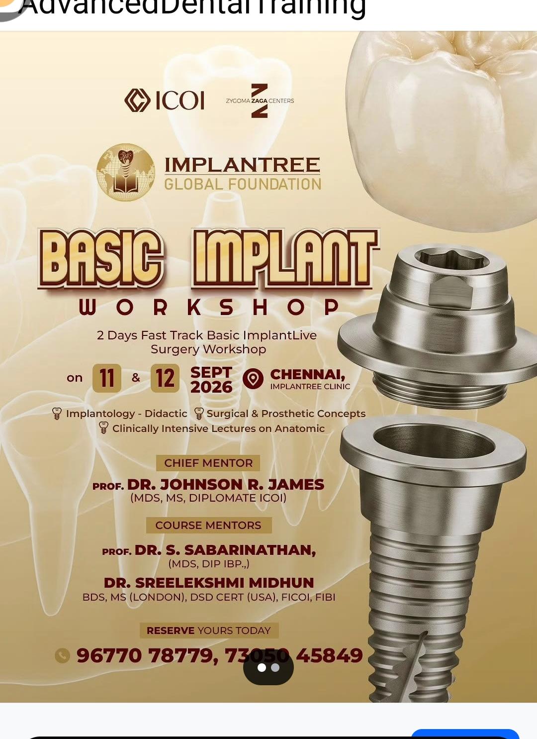Basic Implant Workshop - 2-Day Fast Track Live Surgery