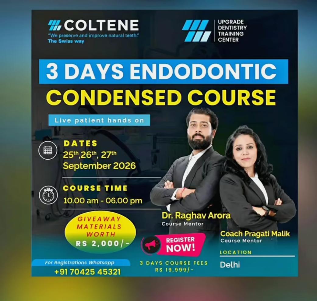 3 Days Endodontic Condensed Course — Live Patient Hands-On