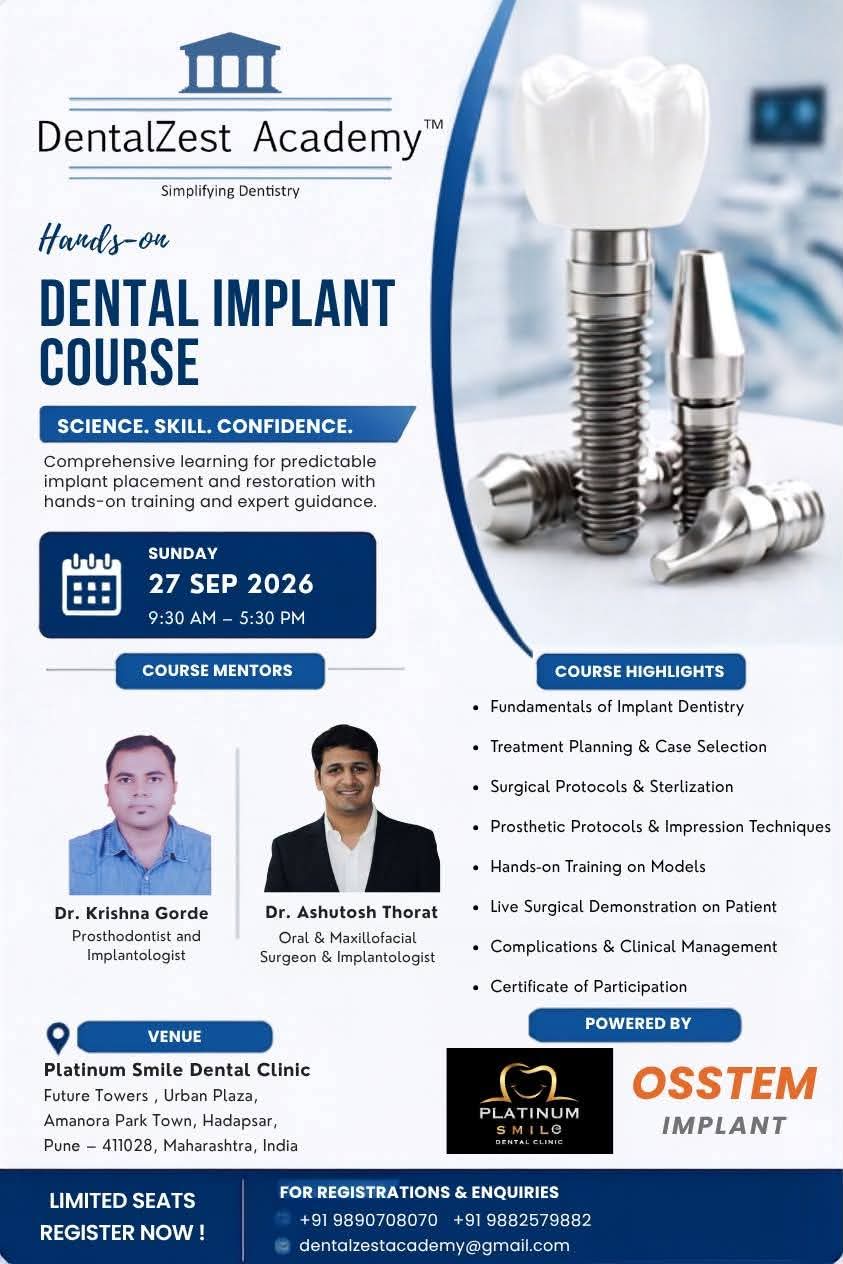 Hands-on Dental Implant Course — Science. Skill. Confidence. (Pune)