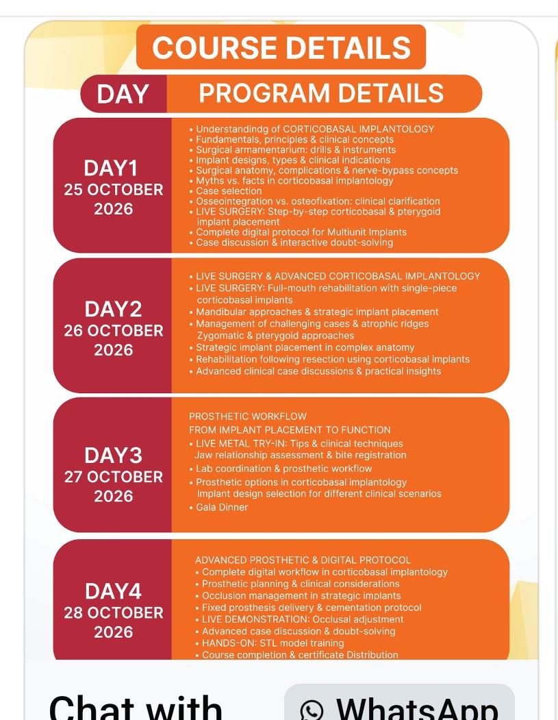 Immediate Functional Loading Implantology — 4-Day Extended Workshop (Pune)