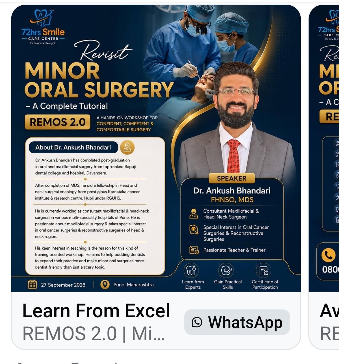 REMOS 2.0 — Minor Oral Surgery: A Complete Tutorial (Hands-On Workshop, Pune)