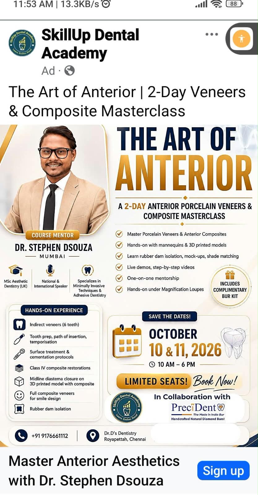 The Art of Anterior — 2-Day Anterior Porcelain Veneers & Composite Masterclass