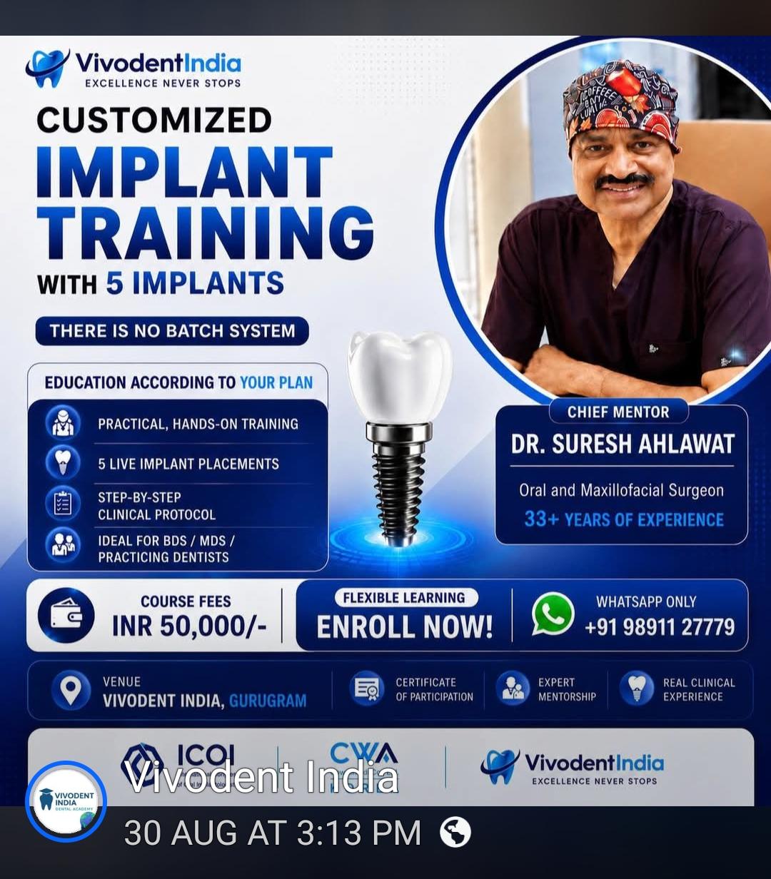 Customized Implant Training with 5 Live Implant Placements