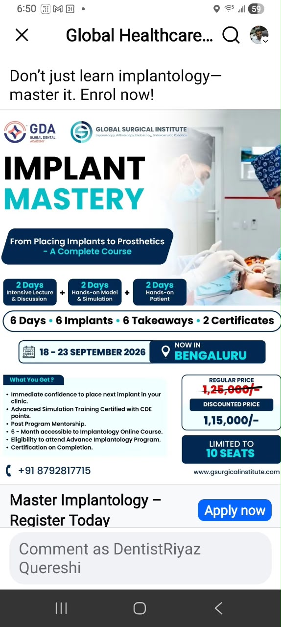 Implant Mastery — 6-Day Complete Implantology Course