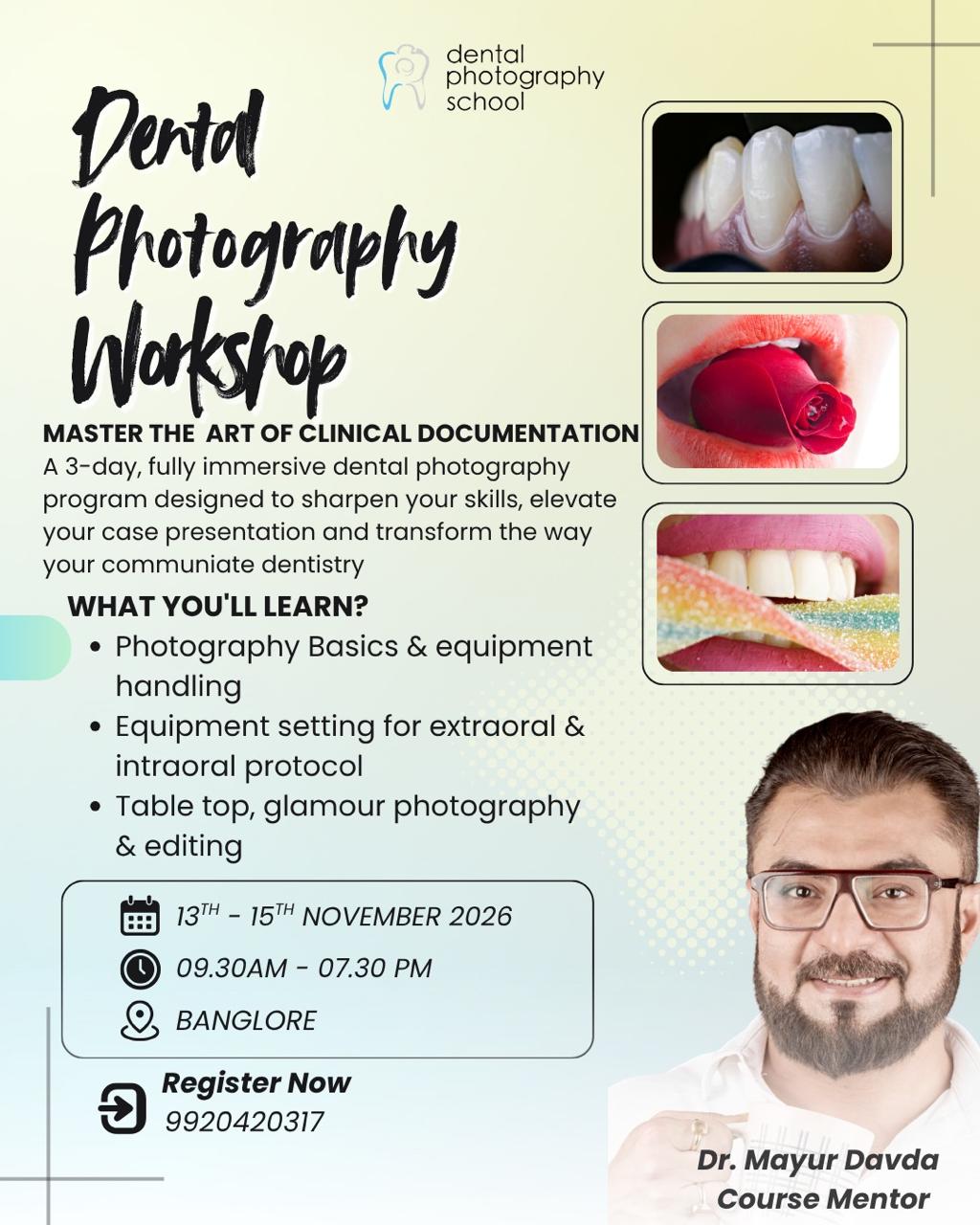 Dental Photography Workshop — 3-Day Immersive Programme