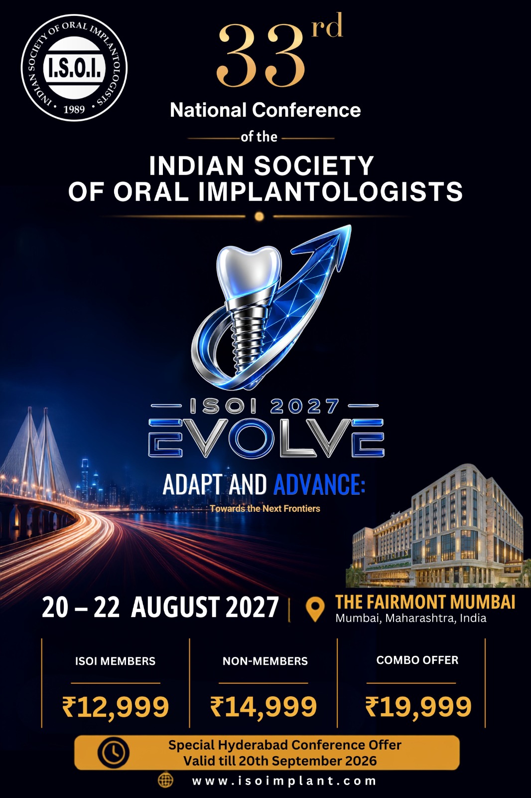 ISOI 2027 EVOLVE — 33rd National Conference of the Indian Society of Oral Implantologists