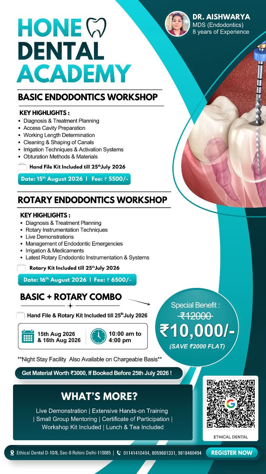 Basic & Rotary Endodontics Workshops — Hone Dental Academy (Dr Aishwarya)
