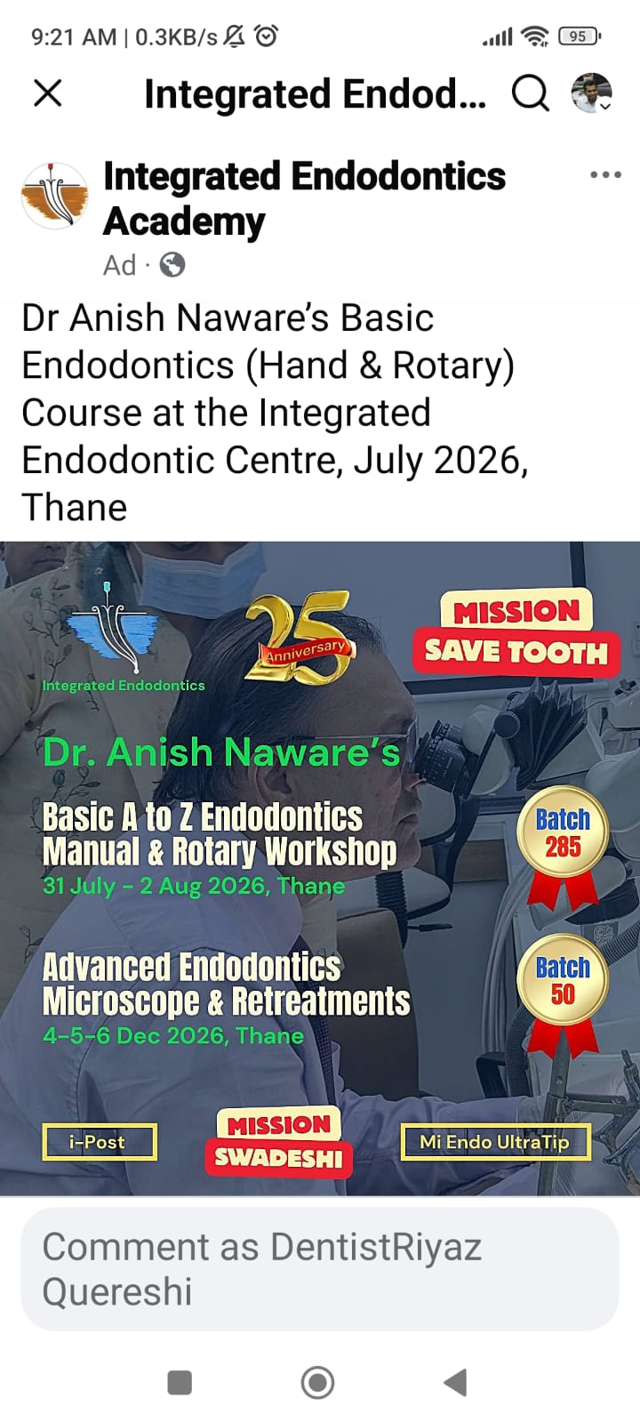 Basic A to Z Endodontics — Manual & Rotary Workshop (Dr Anish Naware)