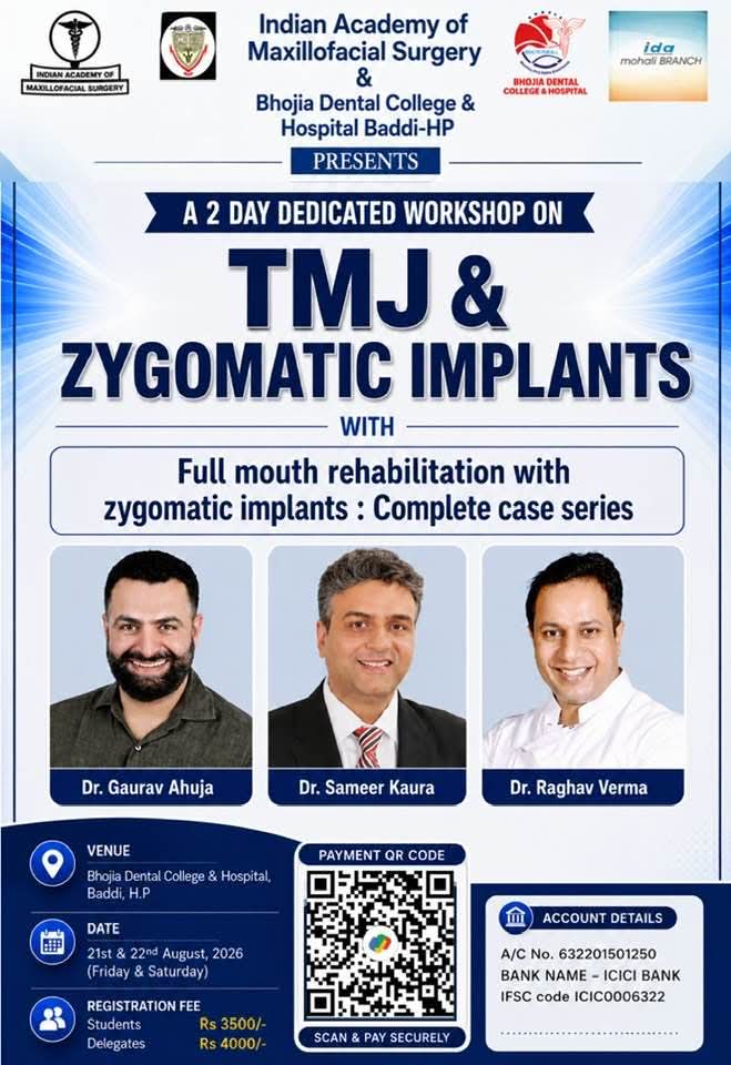 TMJ & Zygomatic Implants — A 2 Day Dedicated Workshop (Baddi, H.P.)
