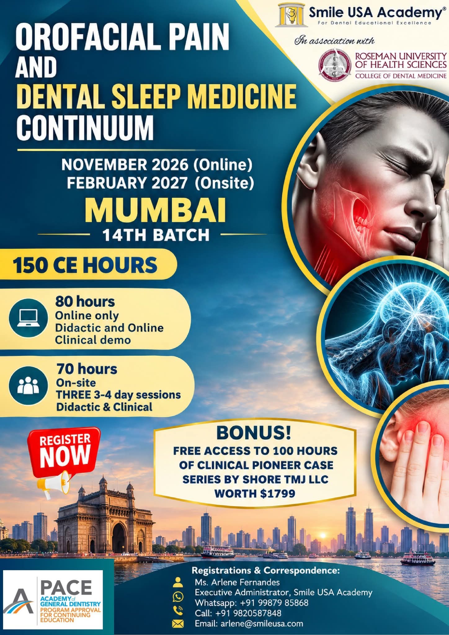 Orofacial Pain & Dental Sleep Medicine Continuum — 14th Batch (150 CE hours)
