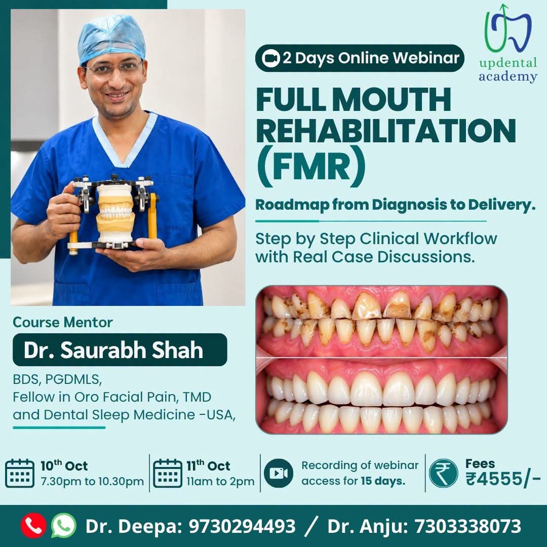 Full Mouth Rehabilitation (FMR) — 2-Day LIVE Online Webinar