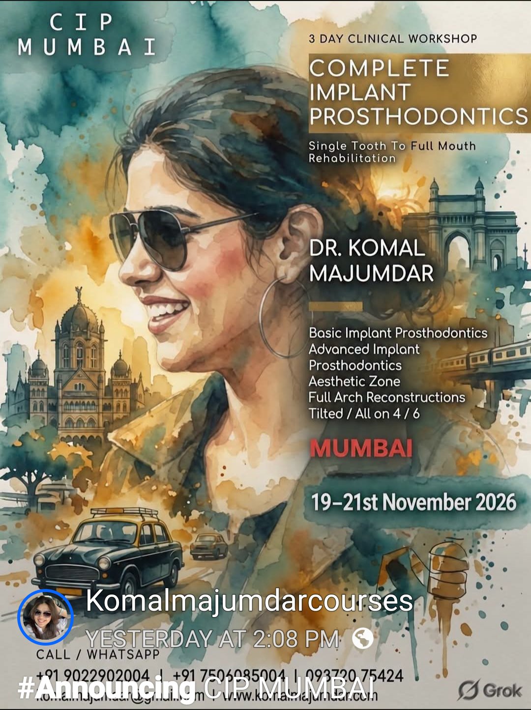 CIP Mumbai — Complete Implant Prosthodontics 3-Day Clinical Workshop
