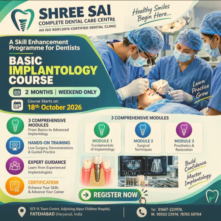 Basic Implantology Course — 2 months, weekends only