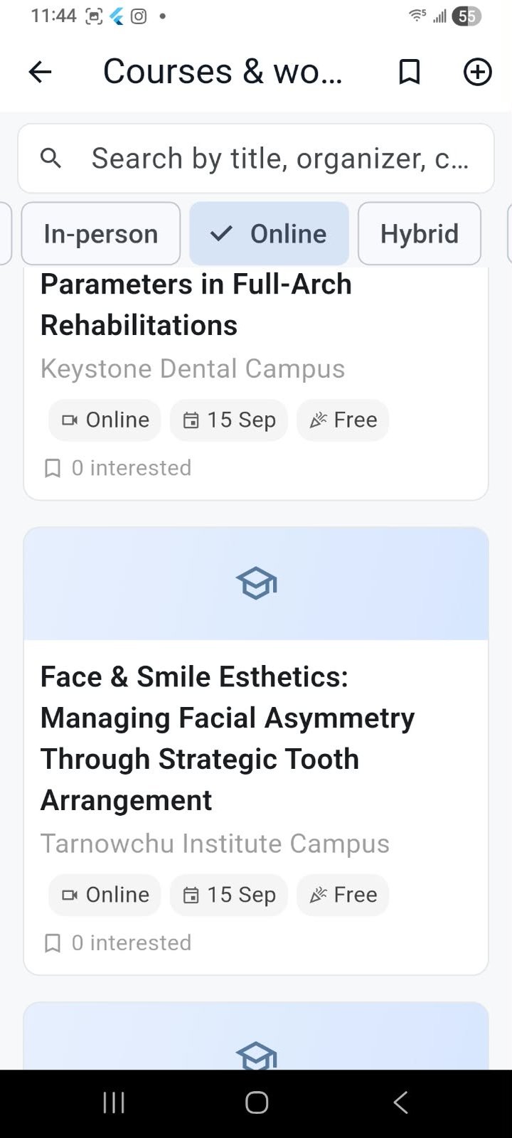 More of the online list: free webinars from Keystone Dental Campus and Tarnowchu Institute Campus with dates and Free tags